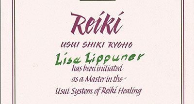 Reiki Master Diplom